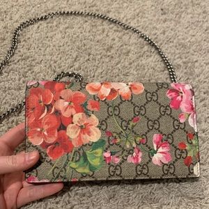 Gucci Blooms Crossbody Wallet Chain Shoulder Bag